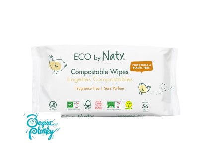 ECO vlhčené ubrousky Naty bez vůně - pro citlivou pokožku (56 ks)